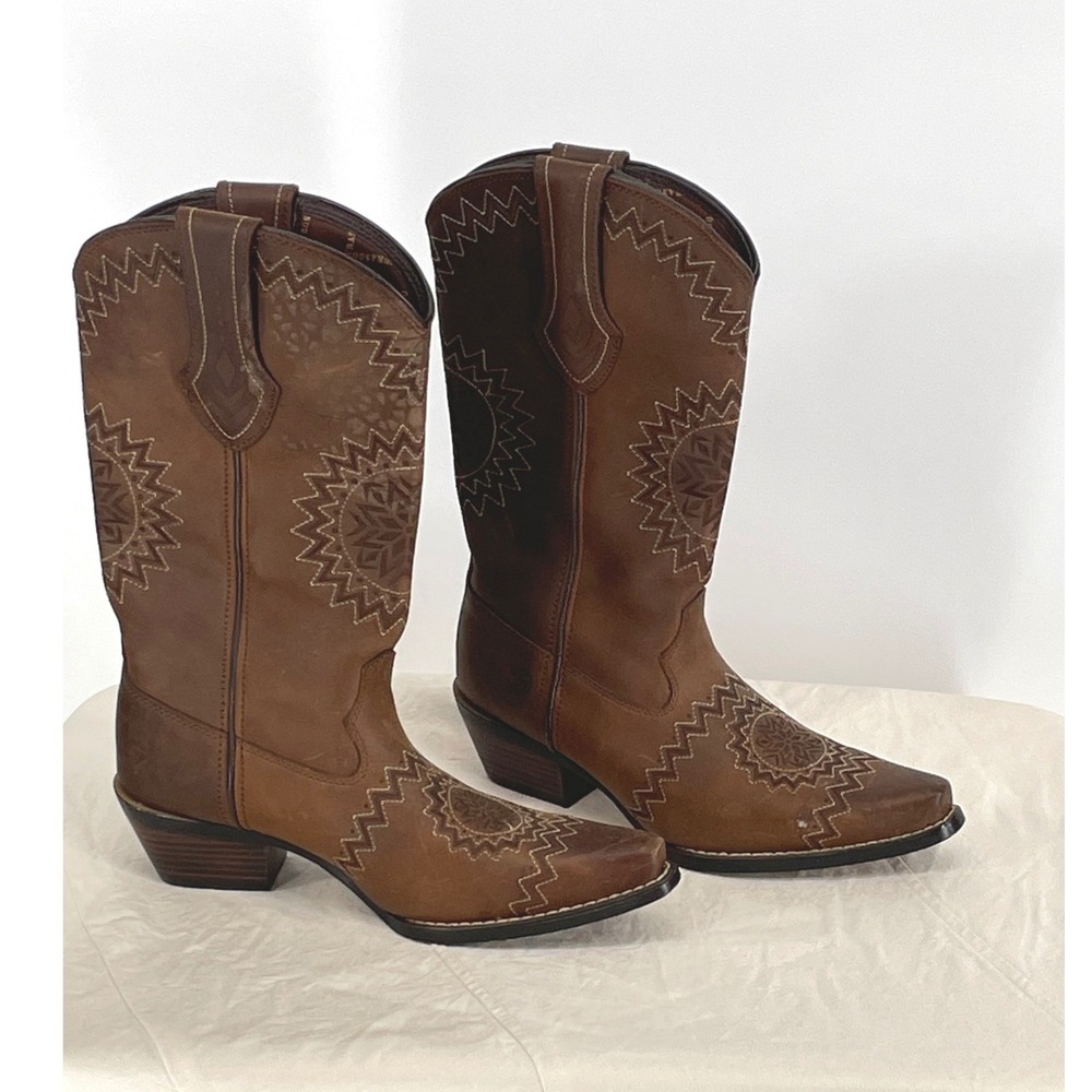 Durango Women Western Boots 6.5M Laser Crush Dark Brown‎ Western Cowgirl DRD0227